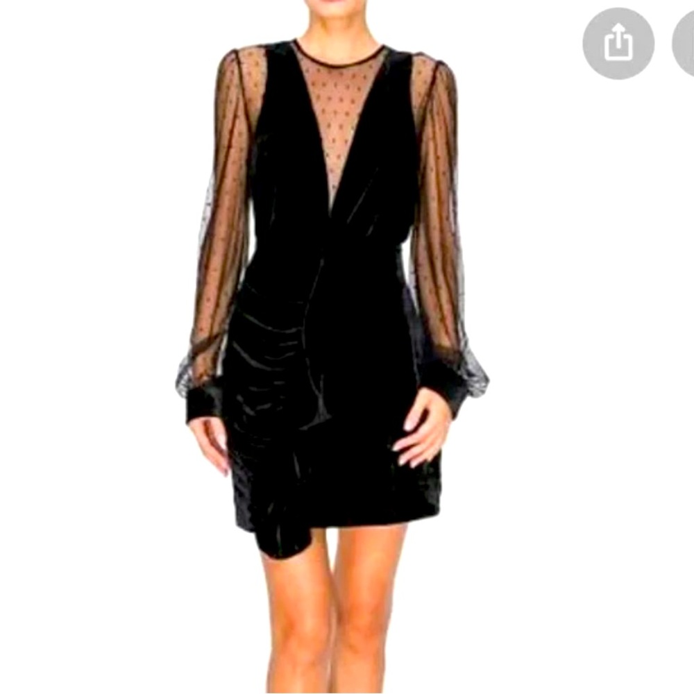 Endless Rose Black Mini Dress with Sheer Sleeves